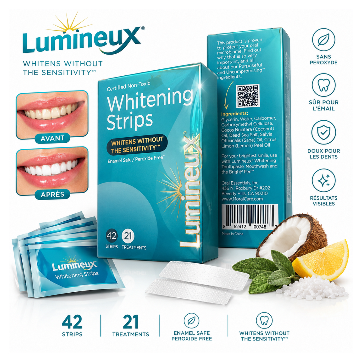 Lumineux Whitening Strips - Bandes Blanchissantes Dents